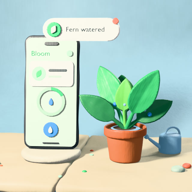 Our Bloom example render in the Clay look look