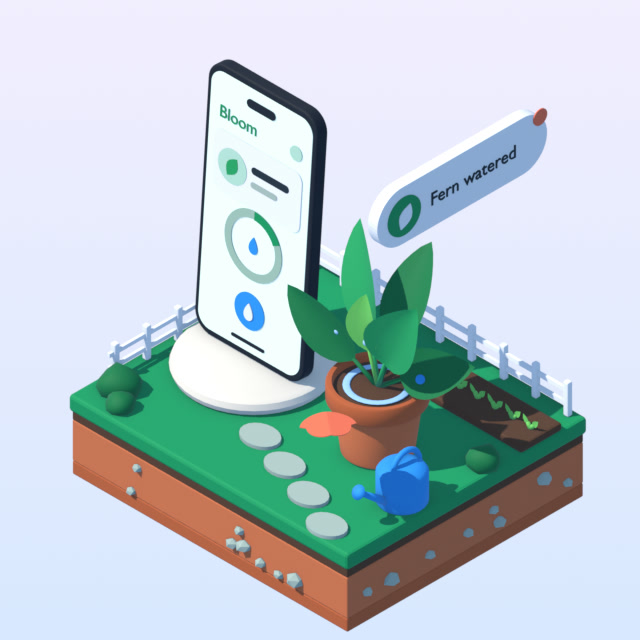 Our Bloom example render in the Isometric look