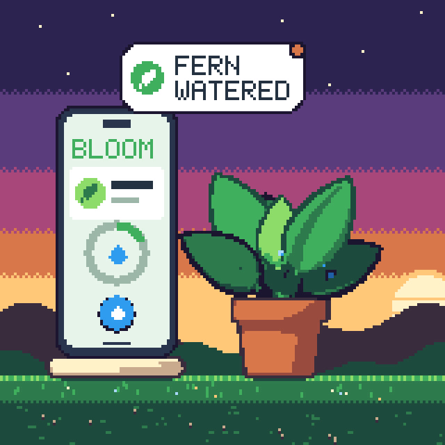 Our Bloom example render in the Pixel art look